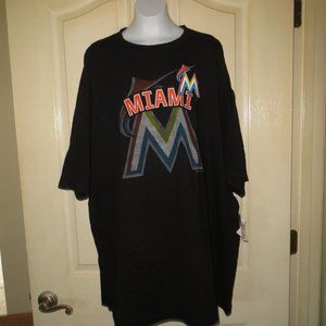Majestic Miami Marlins SS Big & Tall T-Shirt, Black